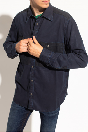 Diesel checked Chemise Jean shirt has a spread collar and a buttoned front