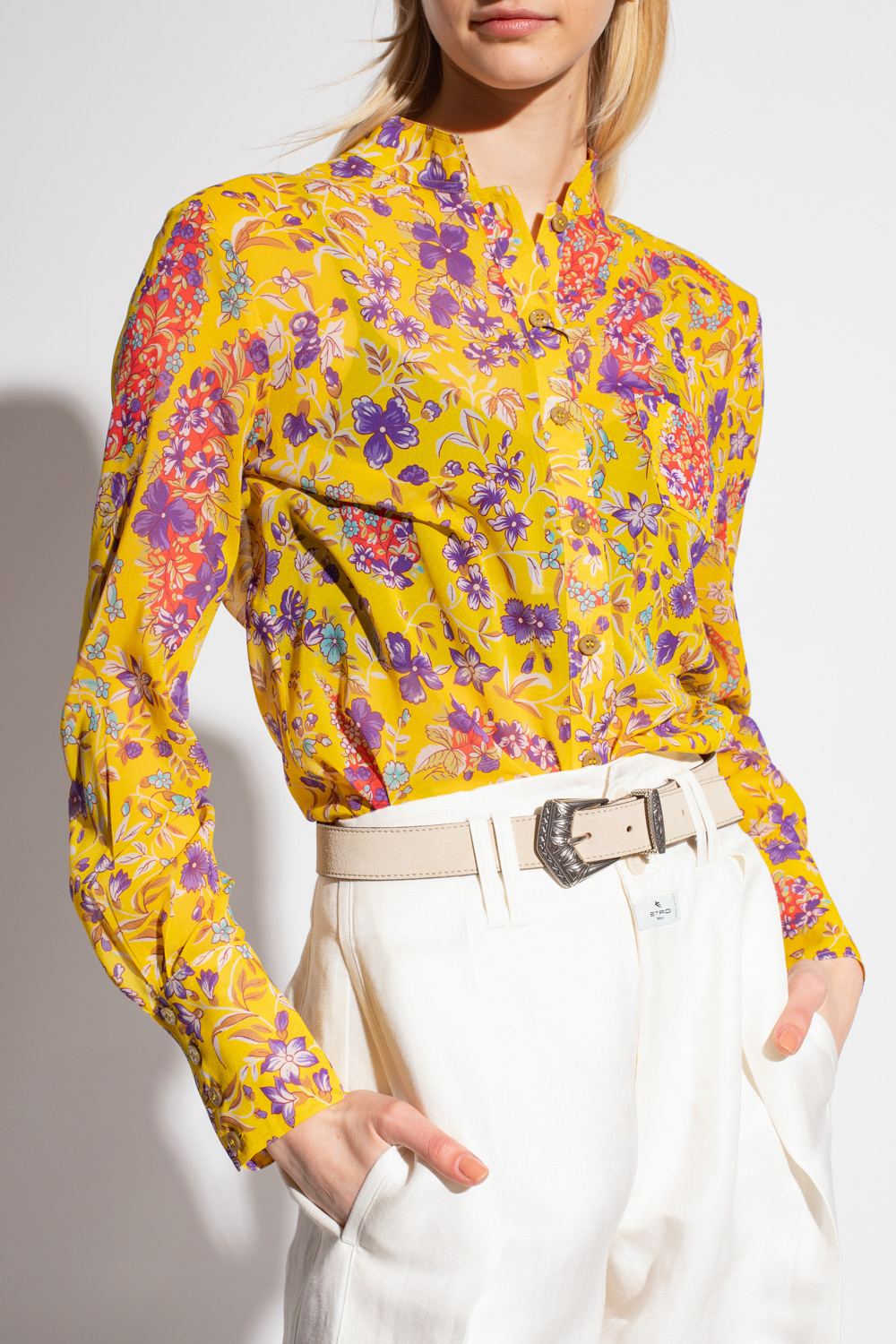 Etro Silk shirt with standing collar