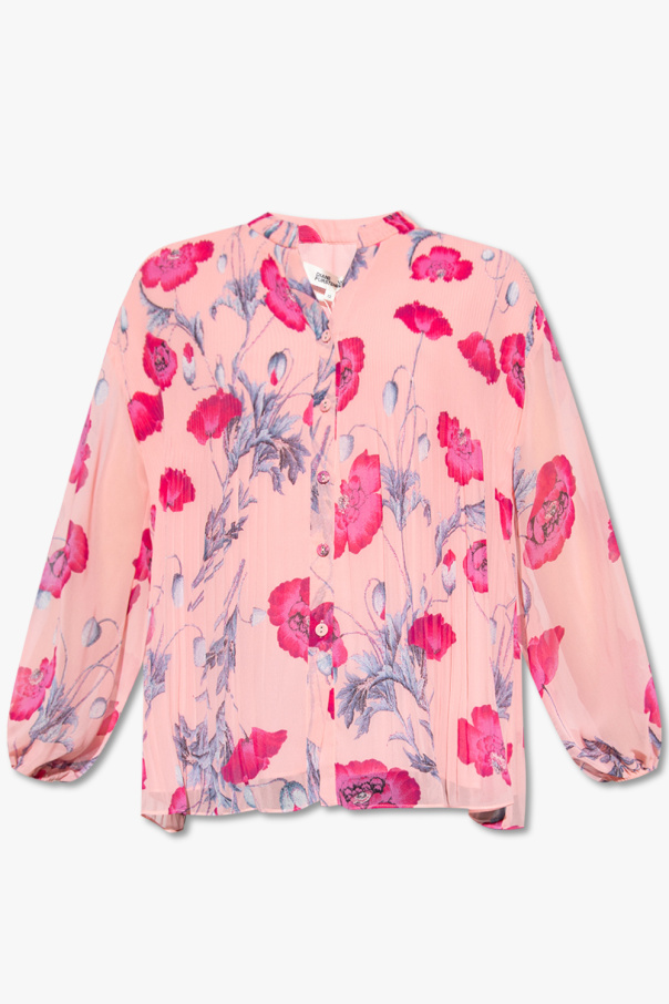 Diane Von Furstenberg ‘Nate’ pleated manches shirt