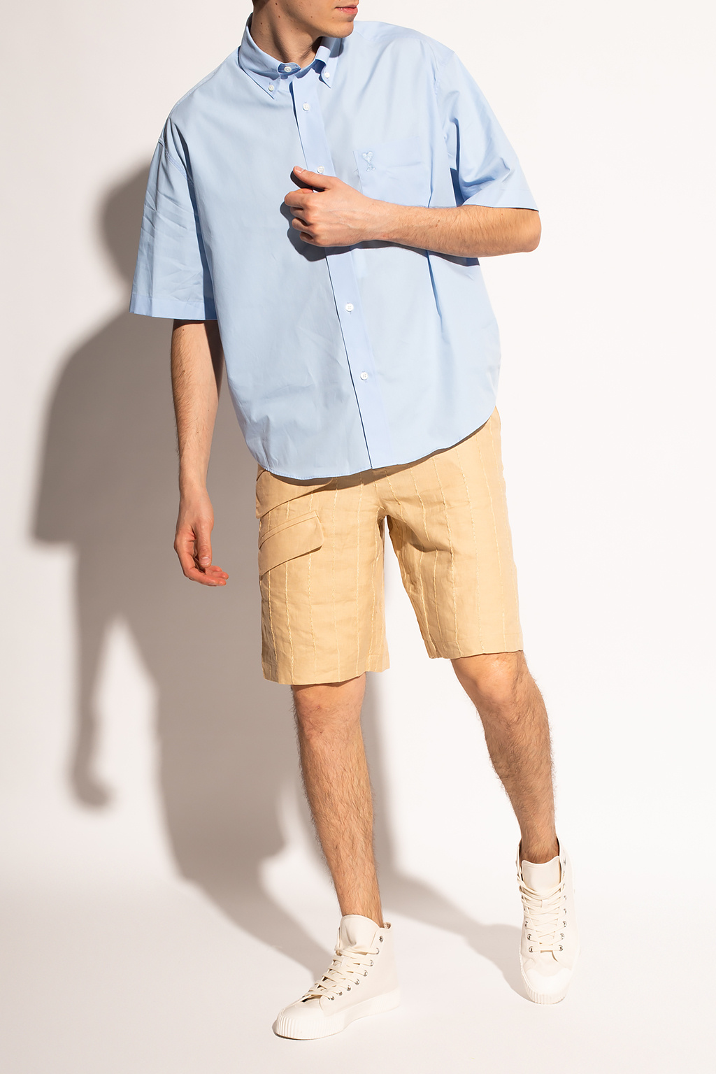 sleeve shirt  Boxy Extreme Crinkle Shirt And Short - Men's