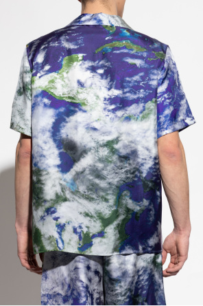 Balmain Camisa de seda con mangas cortas