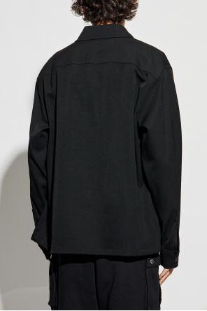 Balmain Koszula ze skórzaną kieszenią