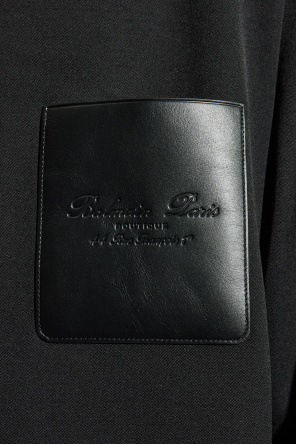 Balmain Koszula ze skórzaną kieszenią