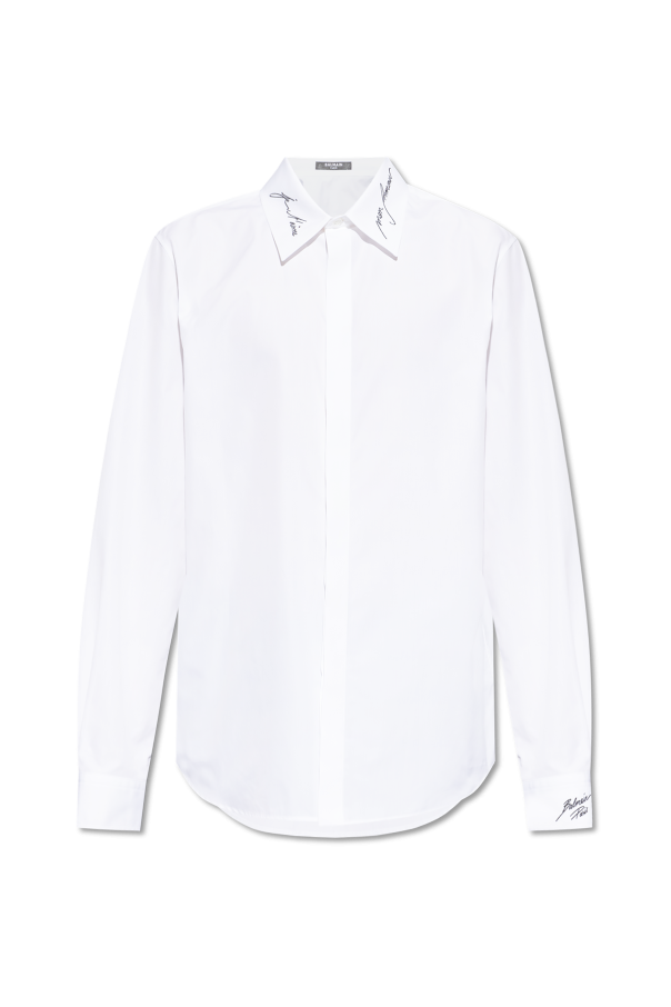 Balmain Cotton shirt with embroidered logo