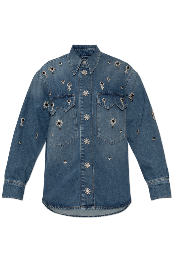 Denim shirt with crystal appliqués ‘Enna’ od AllSaints