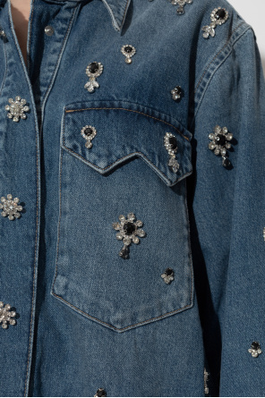 AllSaints Denim shirt with crystal embellishments ‘Enna’