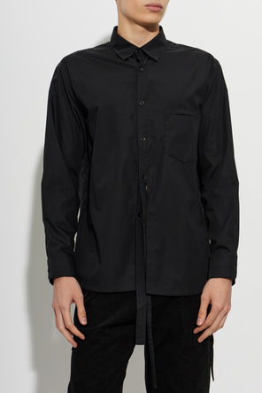 POST ARCHIVE FACTION Black Shirt with Back Slits by POST ARCHIVE FACTION