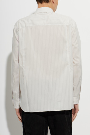 POST ARCHIVE FACTION Cream Striped Shirt with Back Slits by POST ARCHIVE FACTION