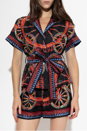 Dolce & Gabbana Camisa de seda com estampado ‘Carretto’
