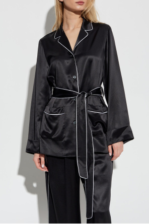 Dolce & Gabbana Jedwabna koszula z paskiem