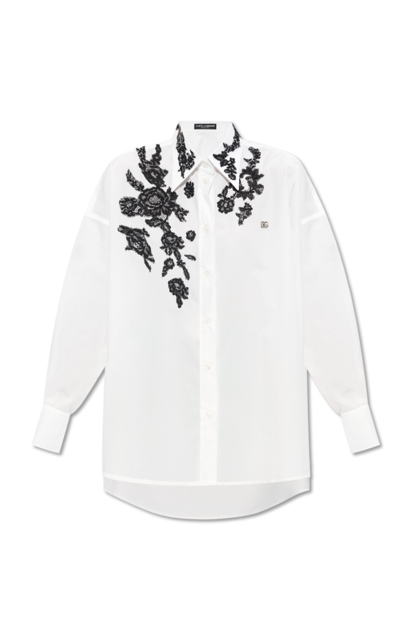 Shirt with lace detail od luxury womens clothing