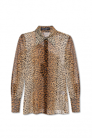 Silk shirt with animal motif od Dolce & Gabbana Kids graffiti-print track jacket
