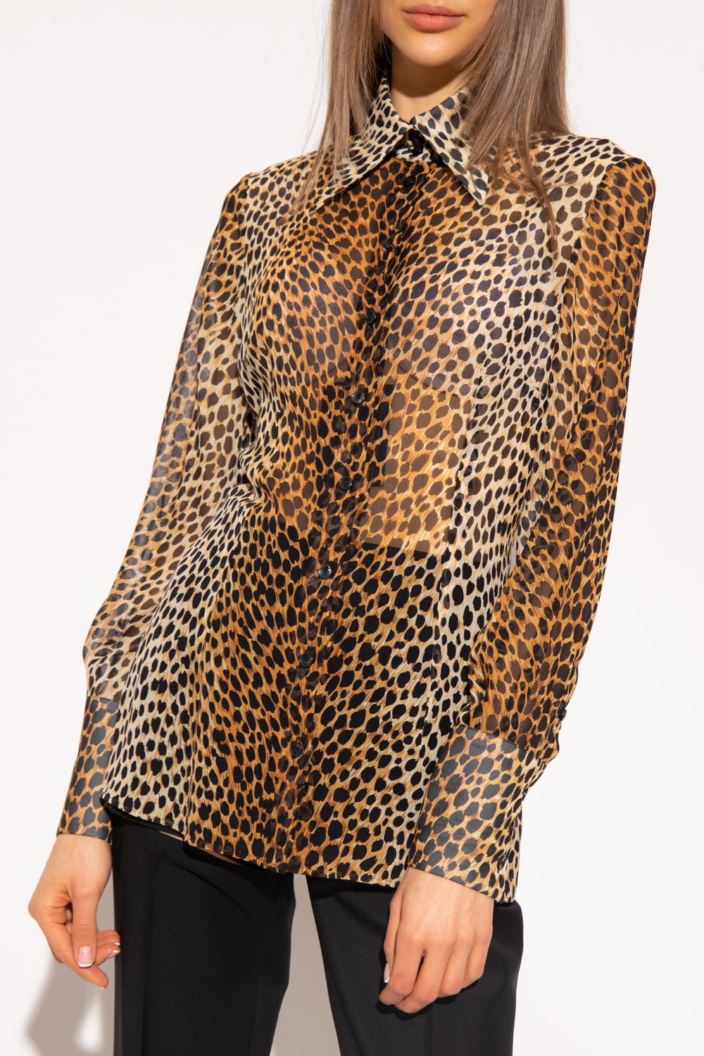 leopard printed shirt dolce gabbana shirt fsadd Silk shirt with animal motif