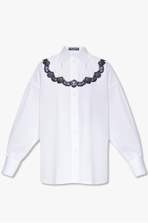 Lace-trimmed shirt od DOLCE & GABBANA VELVET CORSET DRESS