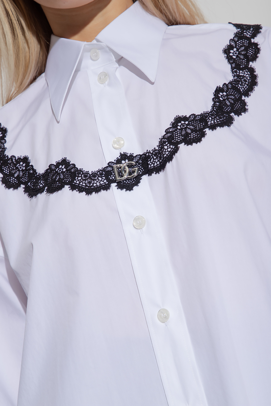 Dolce & Gabbana Lace-trimmed shirt