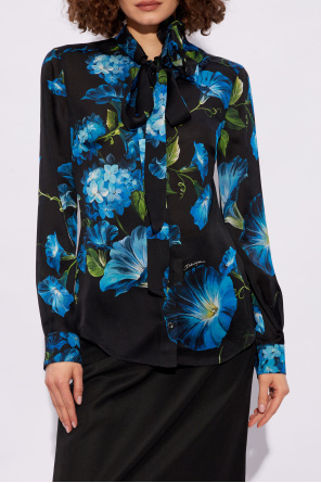 Dolce & Gabbana Jedwabna koszula z motywem kwiatowym