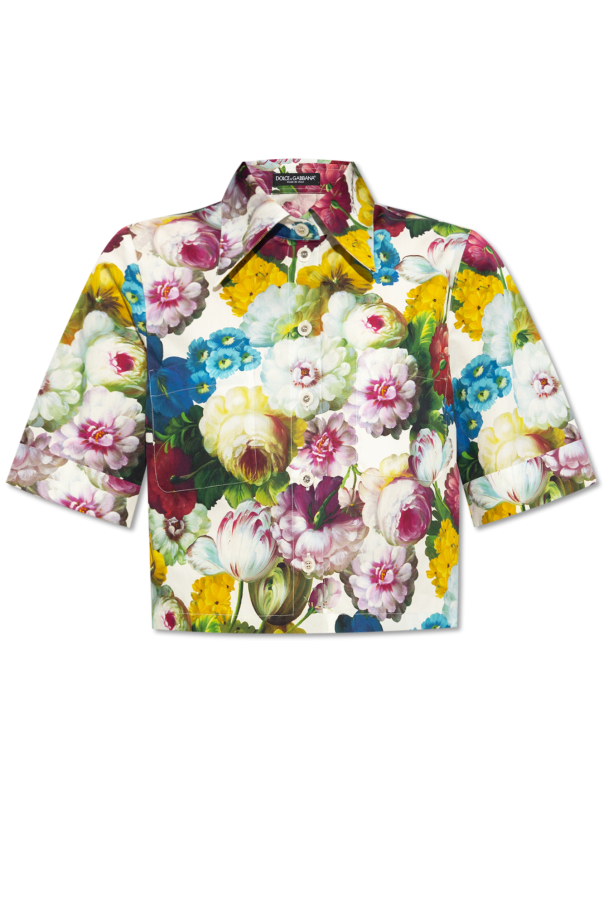 Dolce & Gabbana Krótka koszula z motywem kwiatowym
