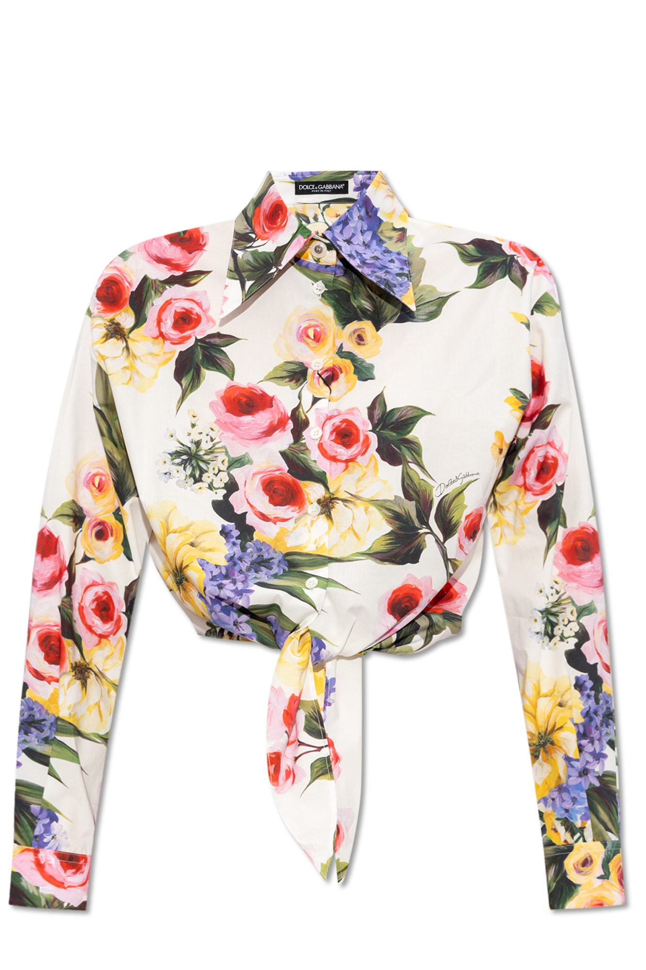 Dolce & Gabbana Cropped shirt with floral motif