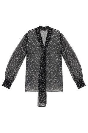 Silk Shirt with Floral Motif