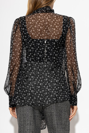 Dolce & Gabbana Silk Shirt with Floral Motif