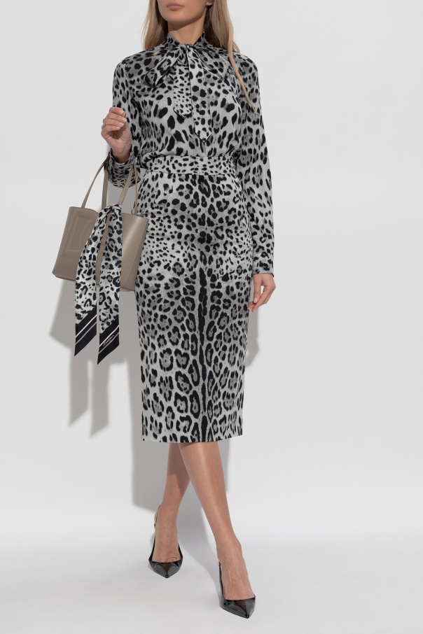 Dolce & Gabbana Camisa de seda con motivo animal