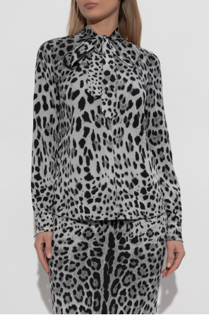 Dolce & Gabbana Camisa de seda con motivo animal