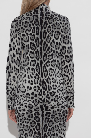 Dolce & Gabbana Camisa de seda con motivo animal