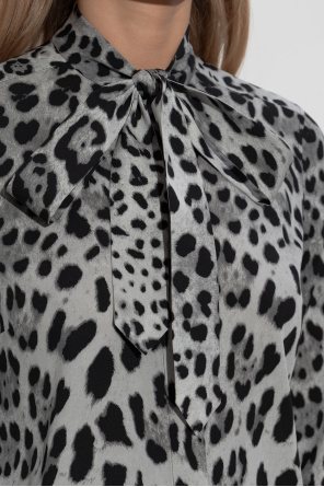 Dolce & Gabbana Camisa de seda con motivo animal