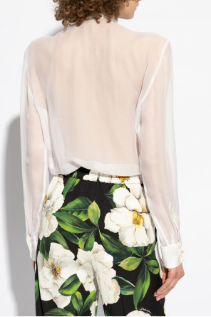 Dolce & Gabbana Silk blouse with decorative tie at the neckline