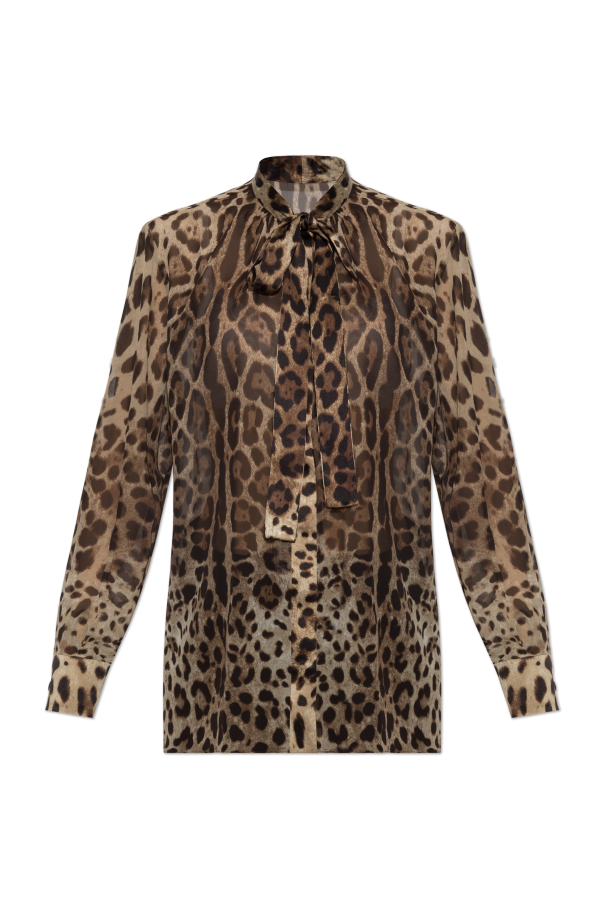 Silk shirt with animal print od Dolce & Gabbana