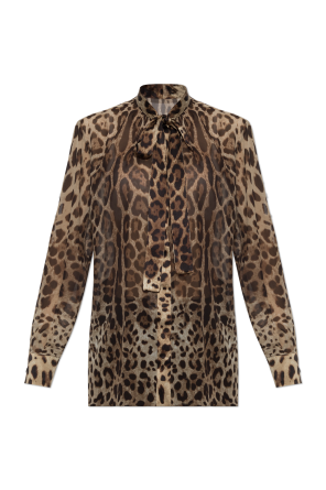 Silk shirt with animal print