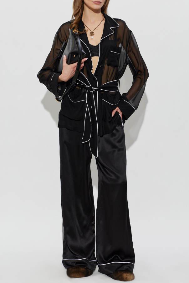 Dolce & Gabbana Transparent shirt with belt