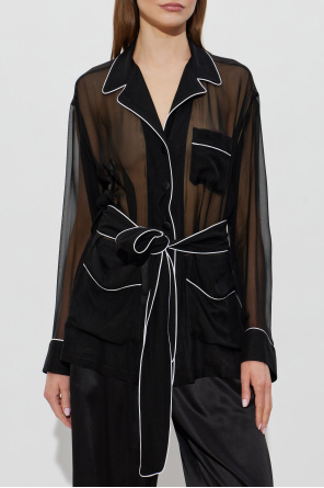 Dolce & Gabbana Transparent shirt with belt