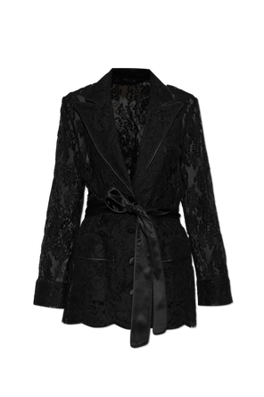 Camisa de renda com cinto