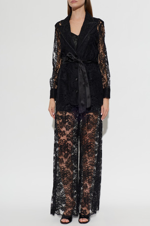 Dolce & Gabbana Camisa de renda com cinto