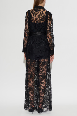 Dolce & Gabbana Camisa de renda com cinto