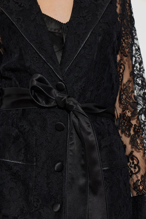 Dolce & Gabbana Camisa de renda com cinto