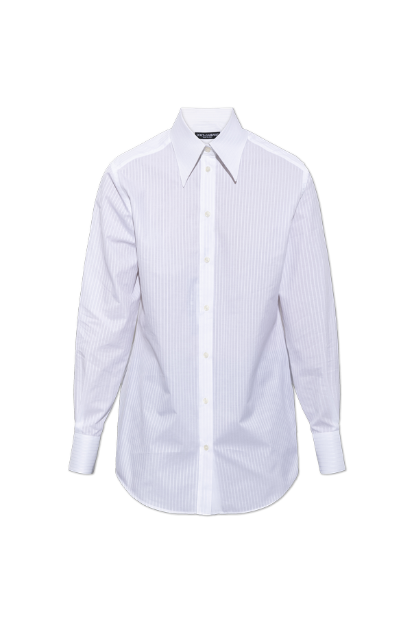 Dolce & Gabbana Camisa de algodão às riscas