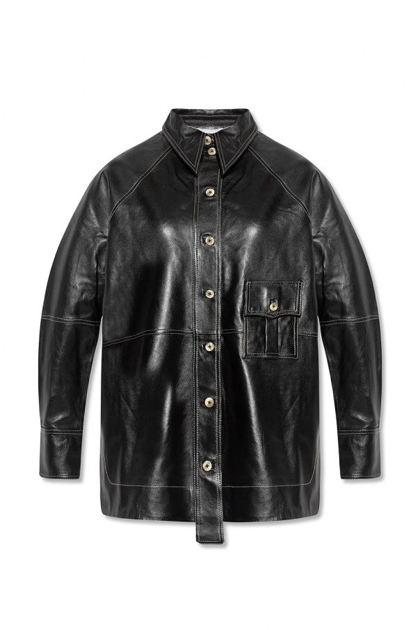 Ganni Leather Look shirt