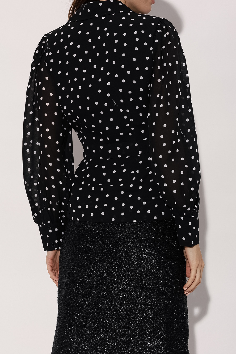 Ganni Balmain rhinestone-embellished crew neck sweatshirt