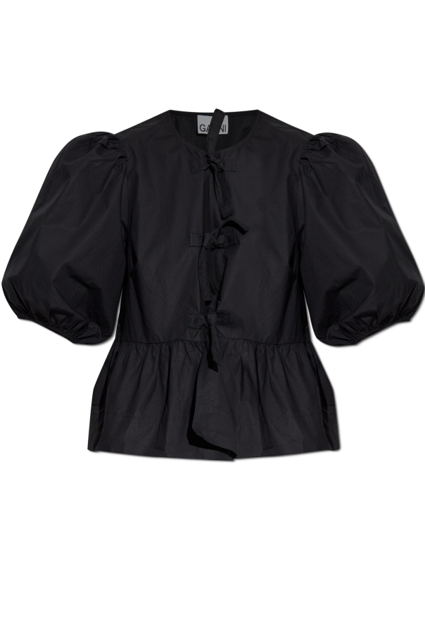 Top with decorative ties at the front od Ganni