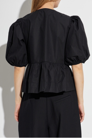 Ganni Top mit dekorativen Knoten vorne