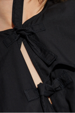 Ganni Top mit dekorativen Knoten vorne