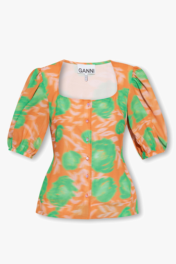 Ganni Top with short sleeves