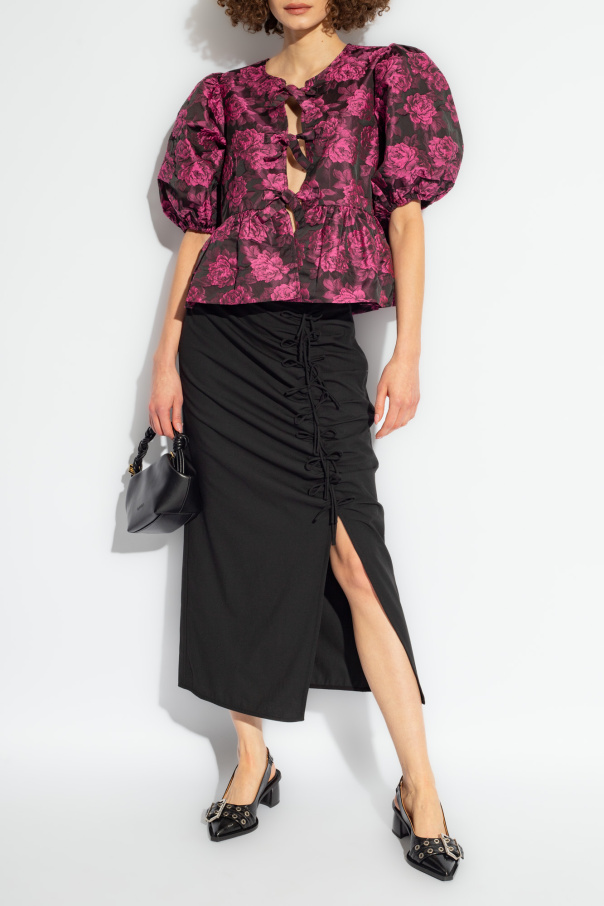Ganni Top with jacquard pattern