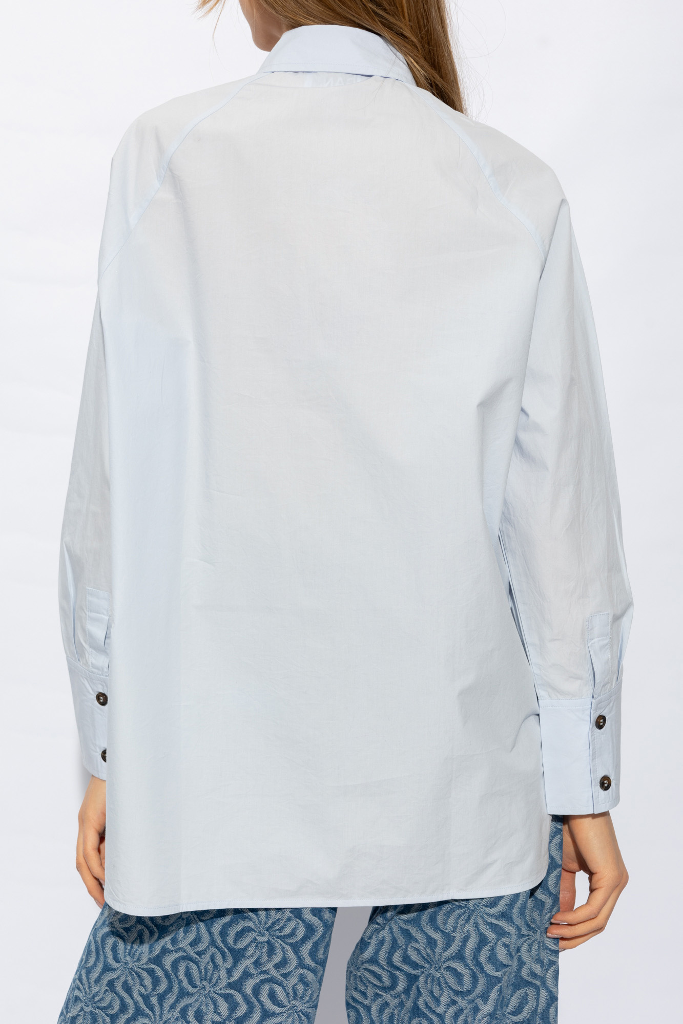 Ganni Urban Classics T shirt long zip empiecements simili