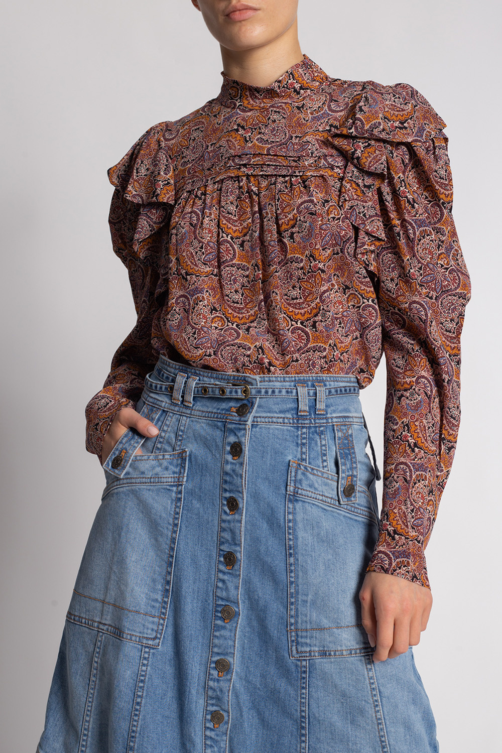 Ulla Johnson Silk top with floral motif