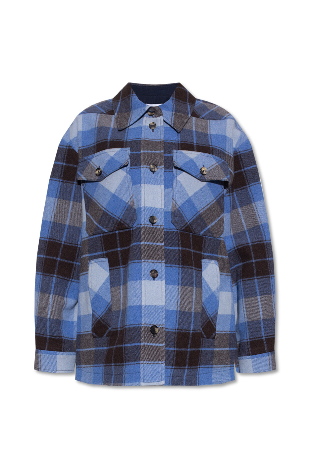 Kenzo Checked logo-patch shirt