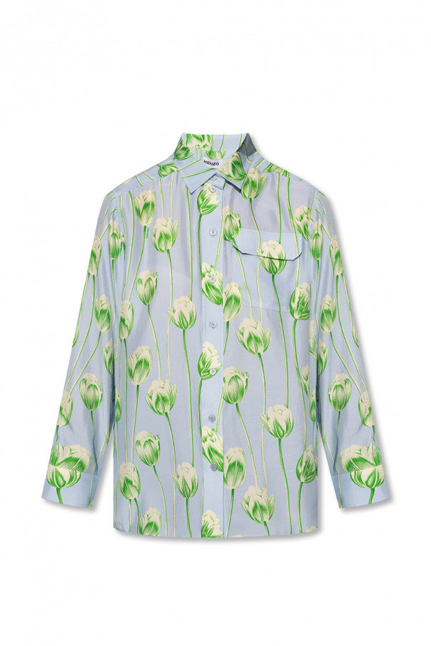 Kenzo Burberry geometric-print short-sleeve cotton shirt