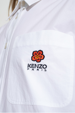 Kenzo long sleeve animal-print silk shirt